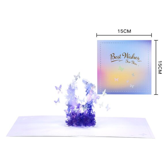 Happy Mother's Day! Crystal Butterfly Pop Up Greeting Card, Pop-Up Card, 3D Card - Picture 4 of 5